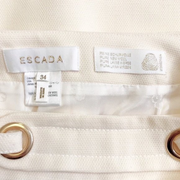 ESCADA Vintage Virgin Wool Creme Skirt - Picture 6 of 7